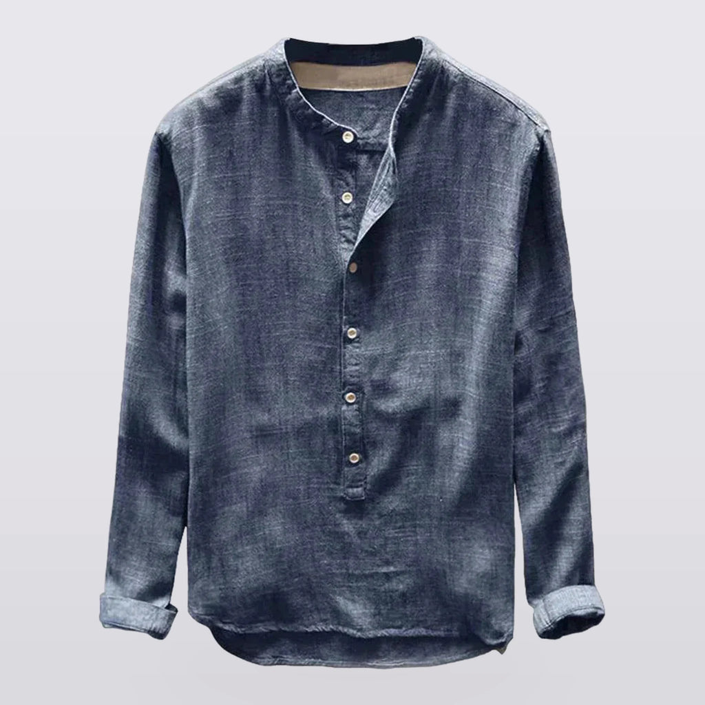 Bramford - Band-Collar Long-Sleeve Shirt