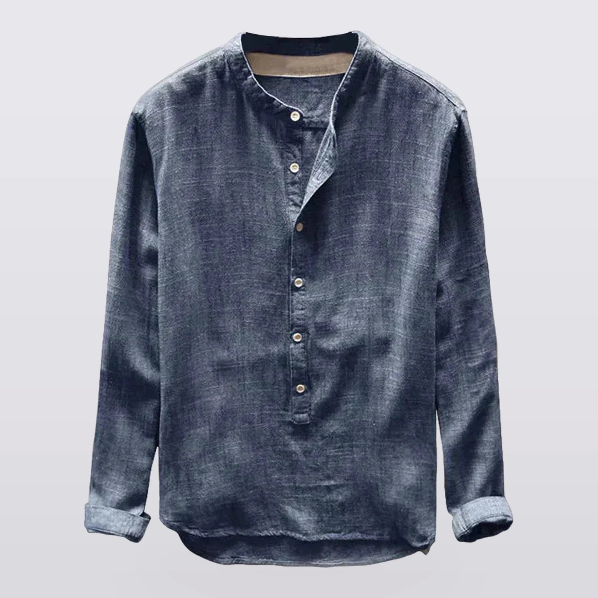 Bramford - Band-Collar Long-Sleeve Shirt