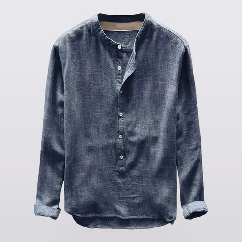 Bramford - Band-Collar Long-Sleeve Shirt