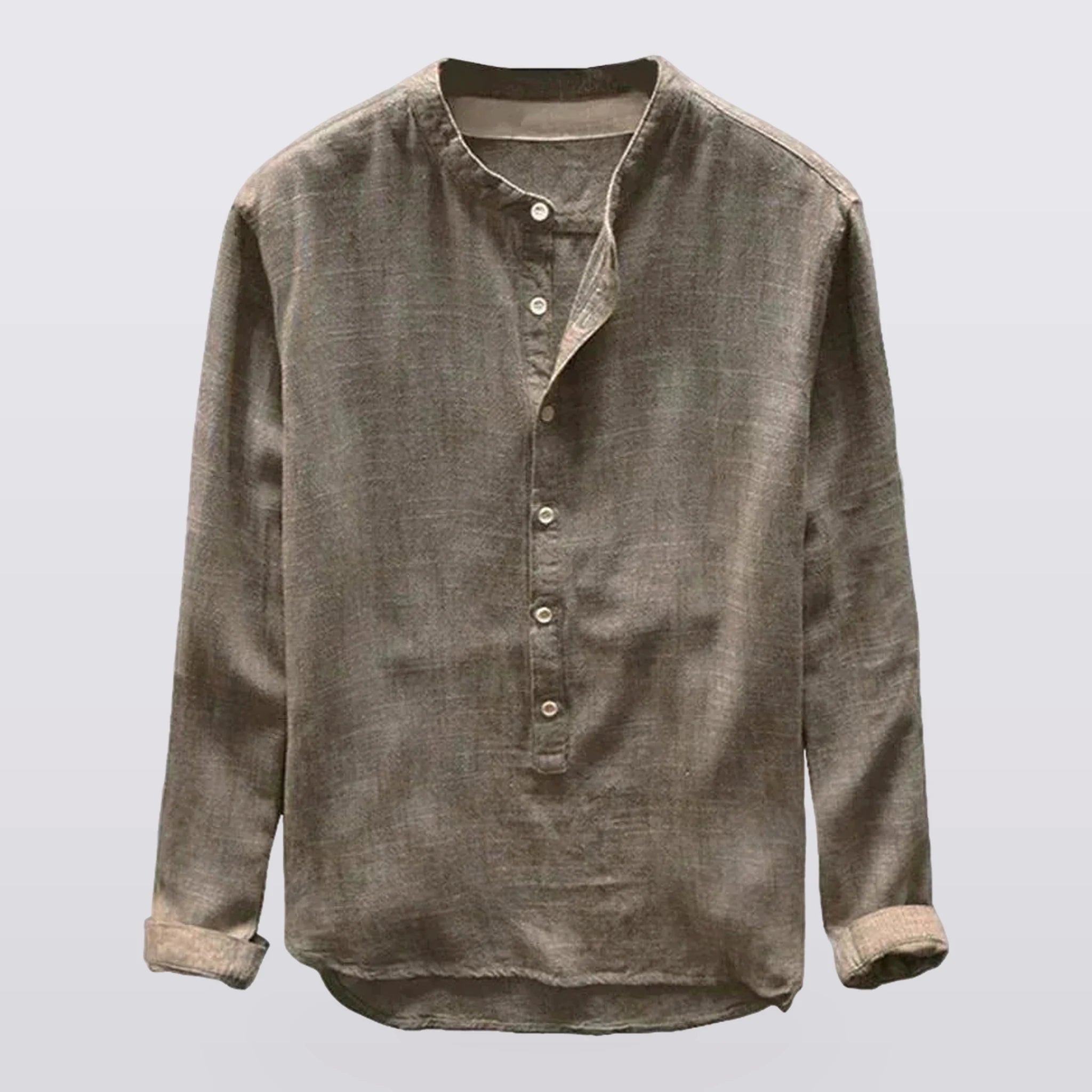 Bramford - Band-Collar Long-Sleeve Shirt