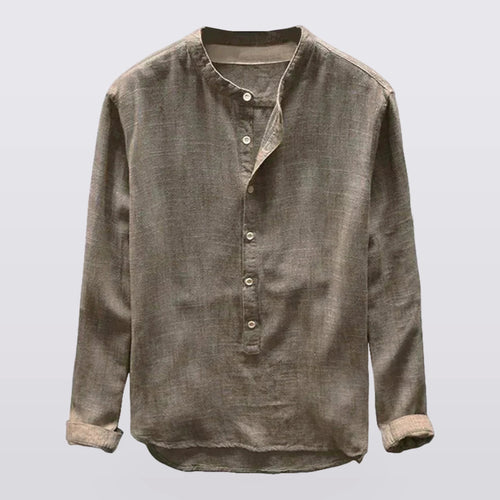Bramford - Band-Collar Long-Sleeve Shirt
