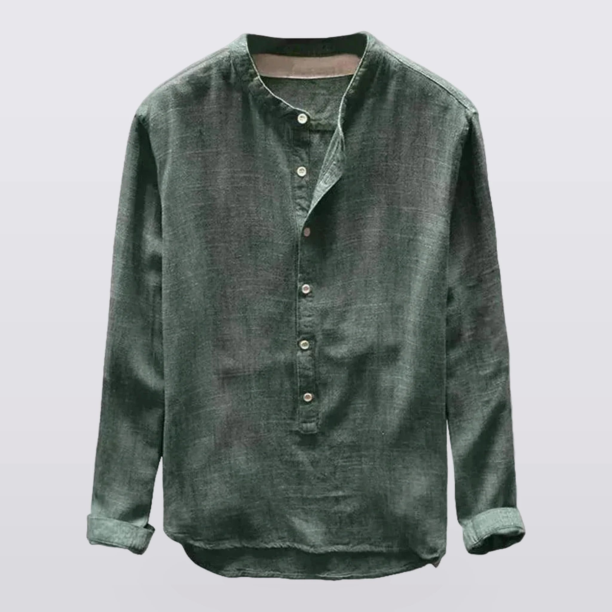 Bramford - Band-Collar Long-Sleeve Shirt