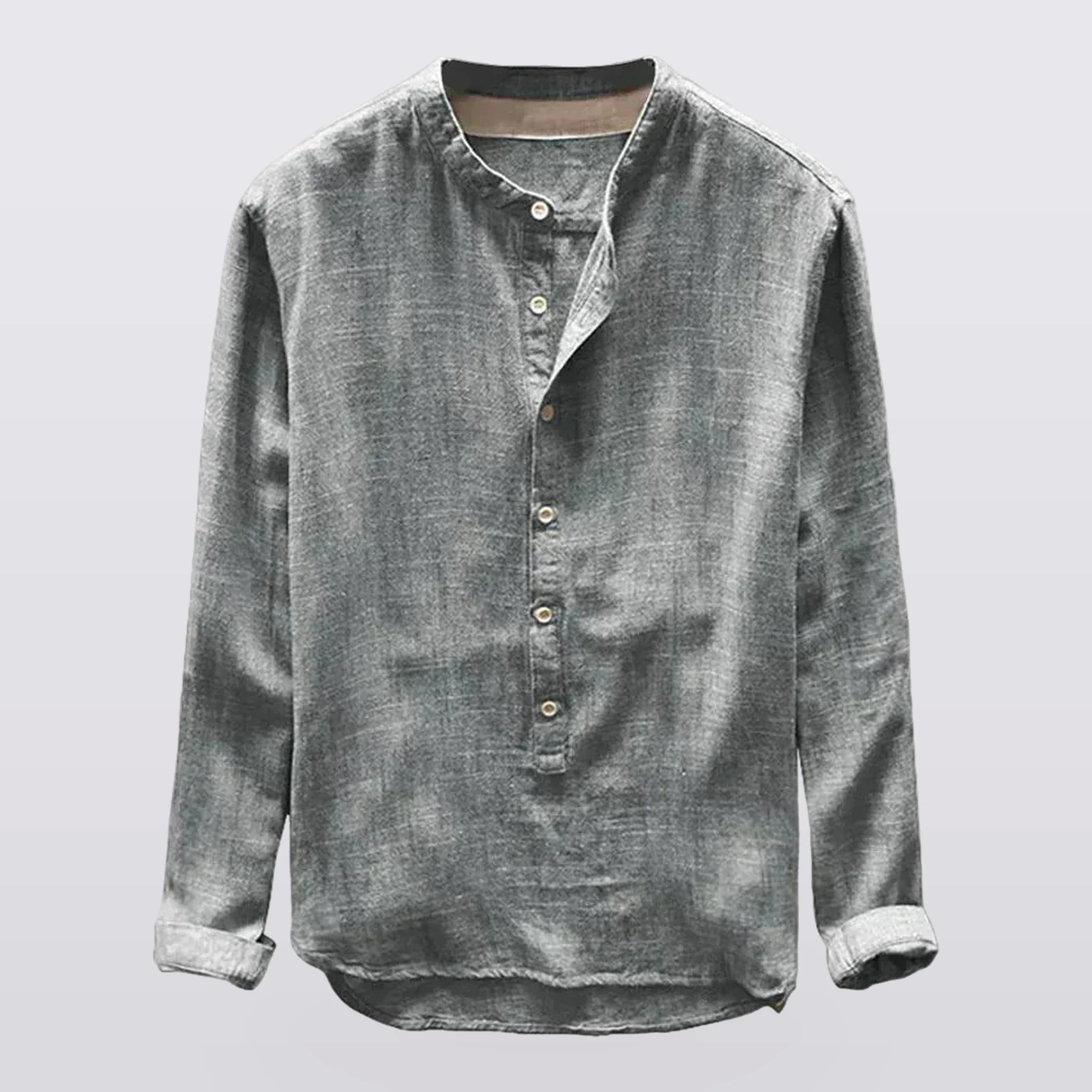 Bramford - Band-Collar Long-Sleeve Shirt