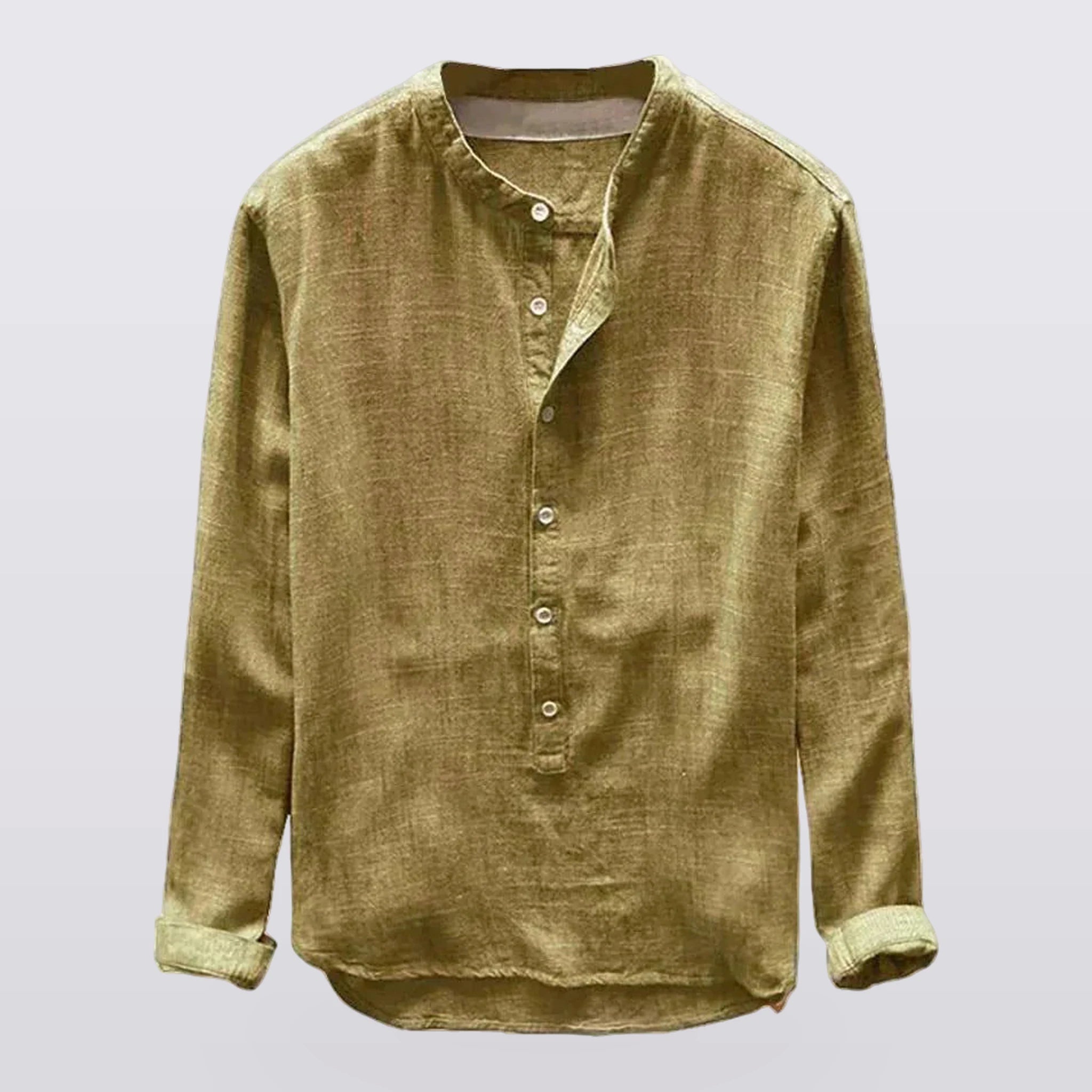 Bramford - Band-Collar Long-Sleeve Shirt