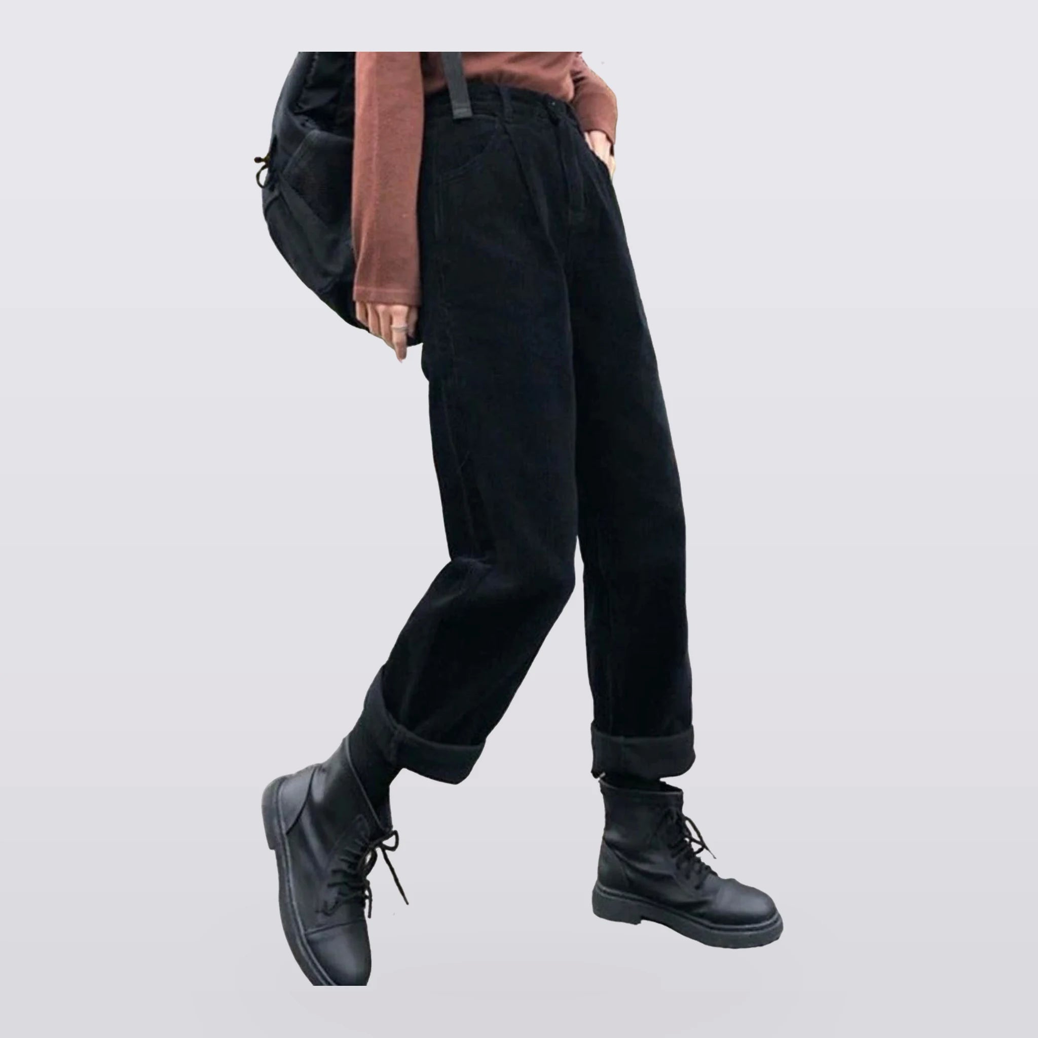 Corbett - Ribbed High-Waist Pants