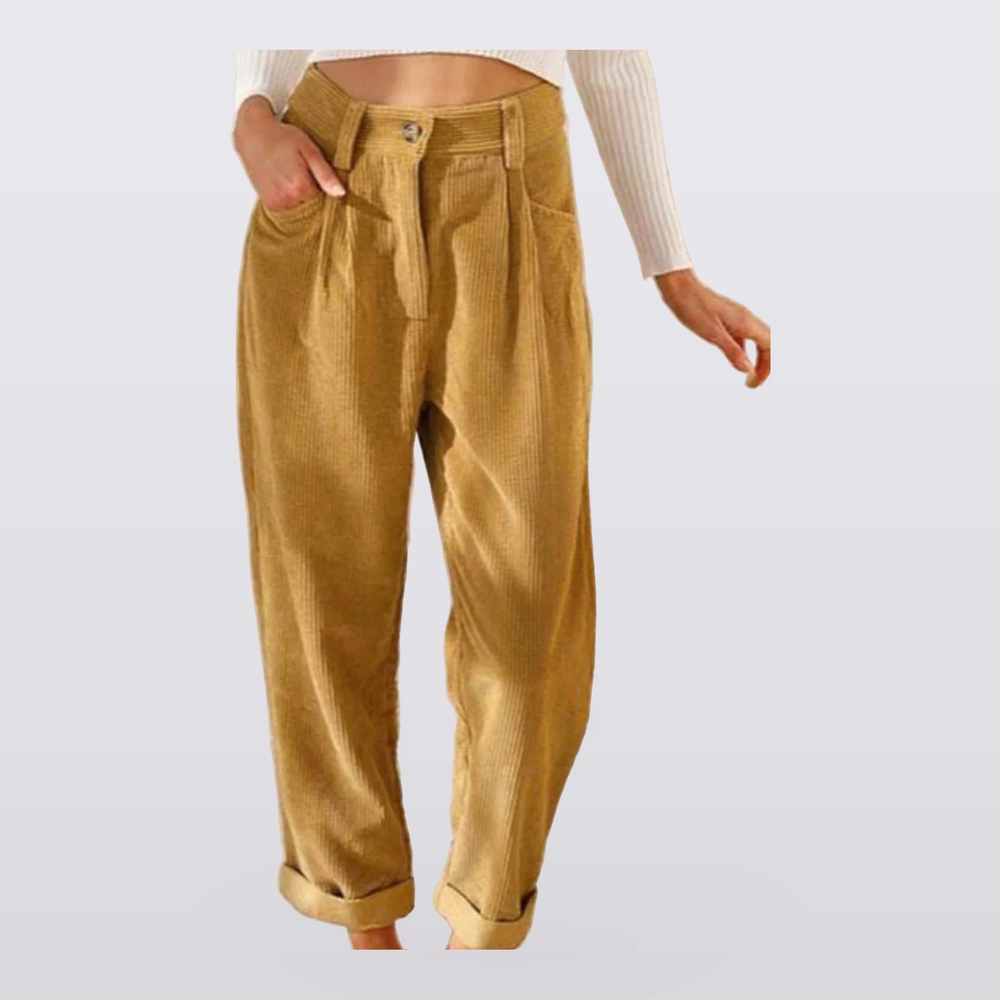 Corbett - Ribbed High-Waist Pants