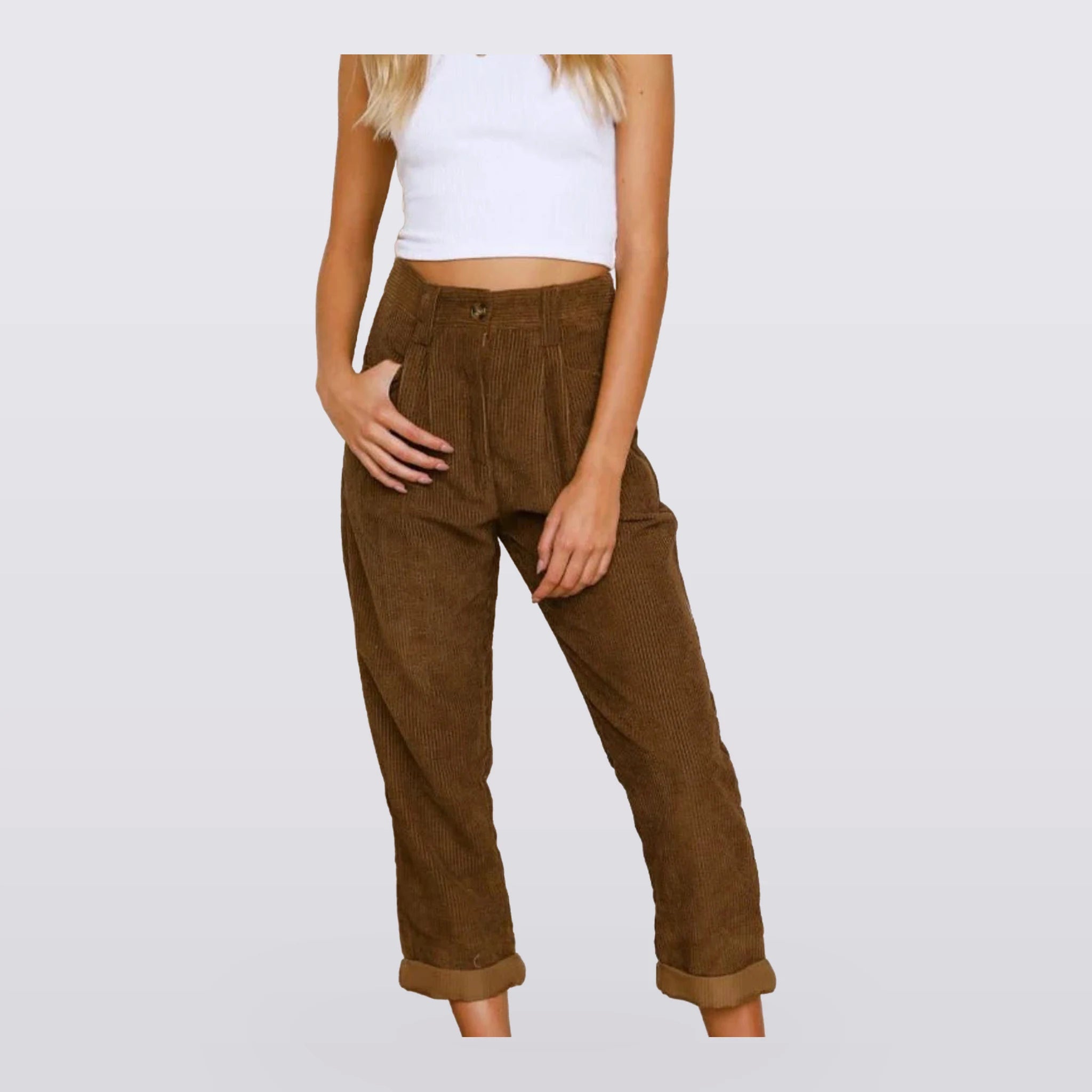 Corbett - Ribbed High-Waist Pants
