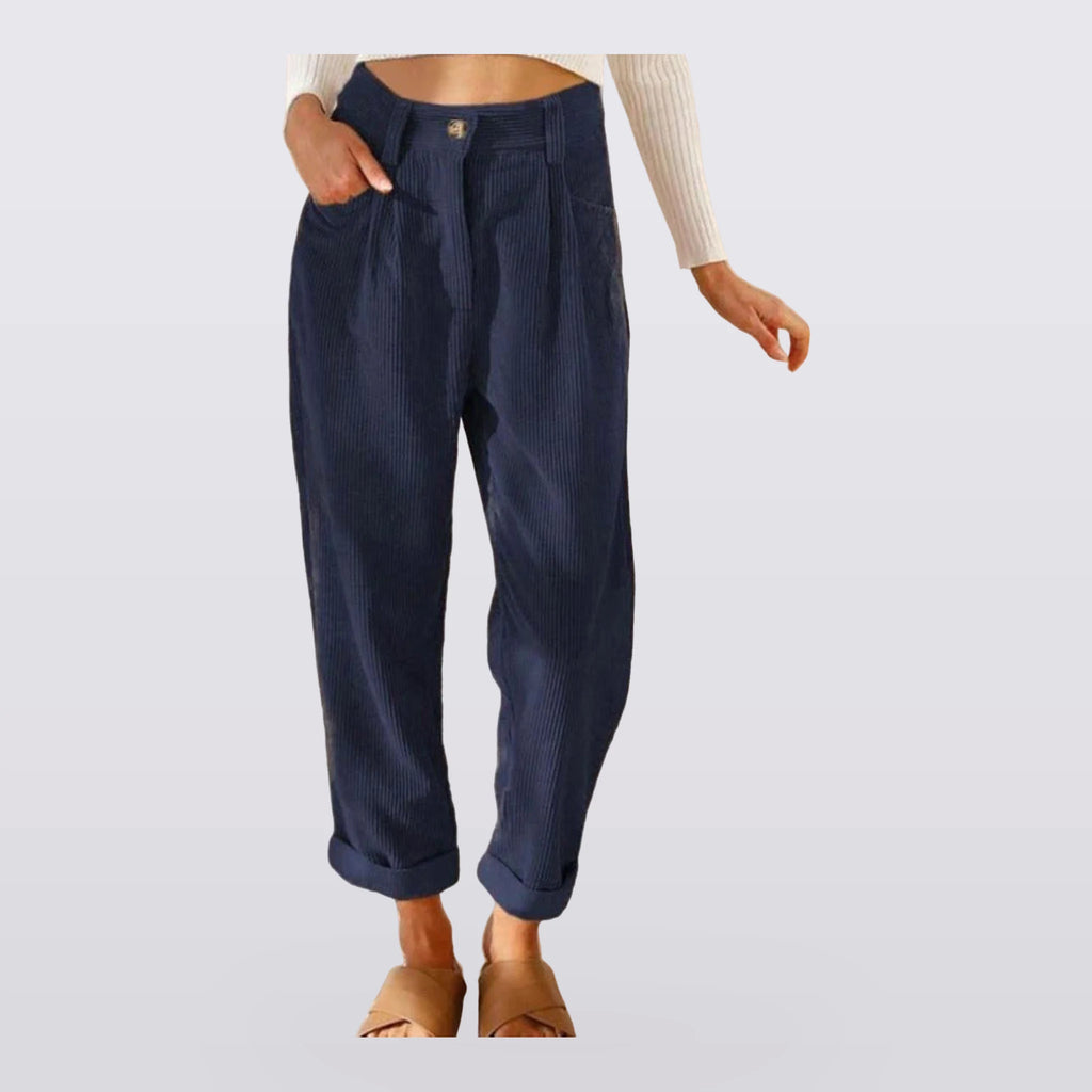 Corbett - Ribbed High-Waist Pants