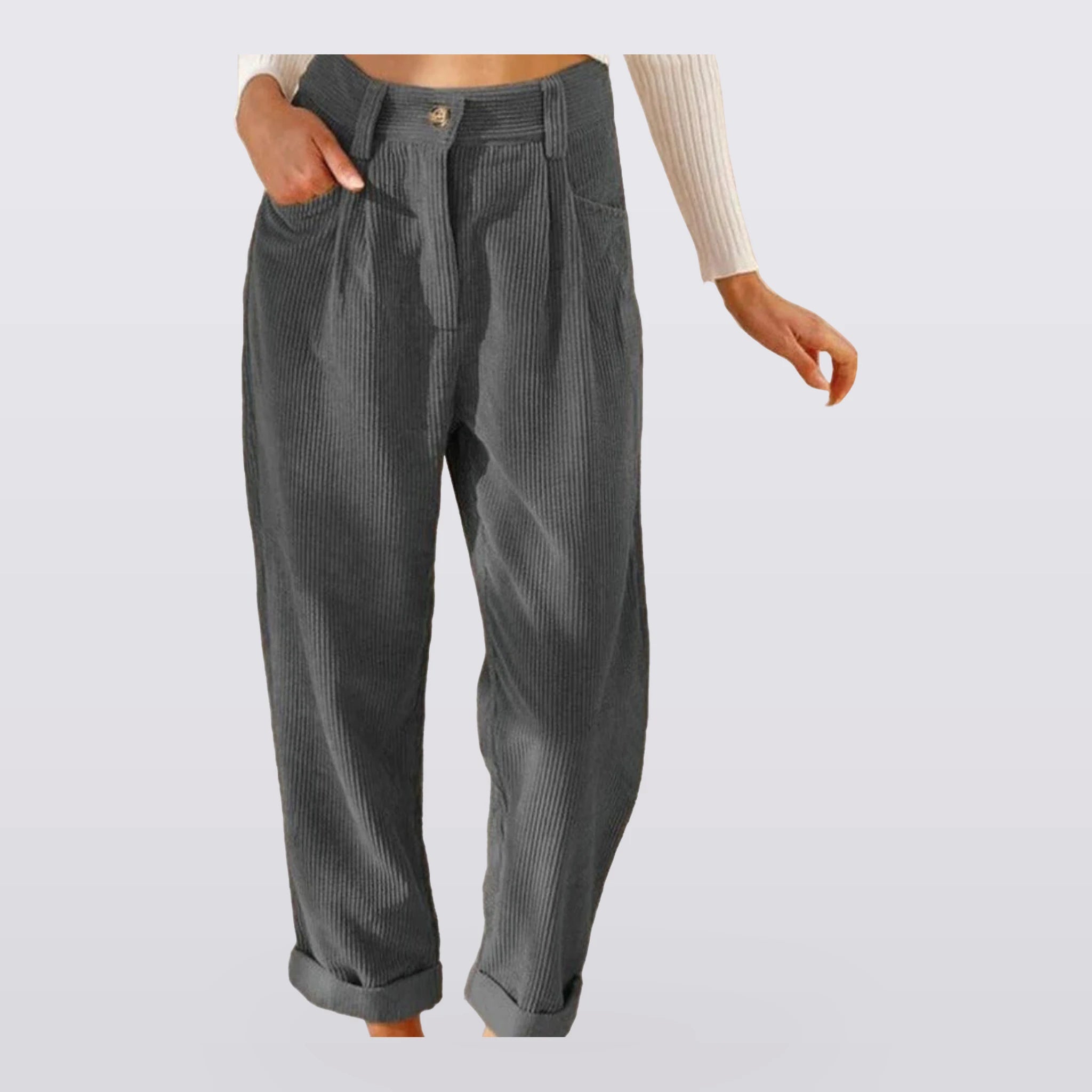 Corbett - Ribbed High-Waist Pants