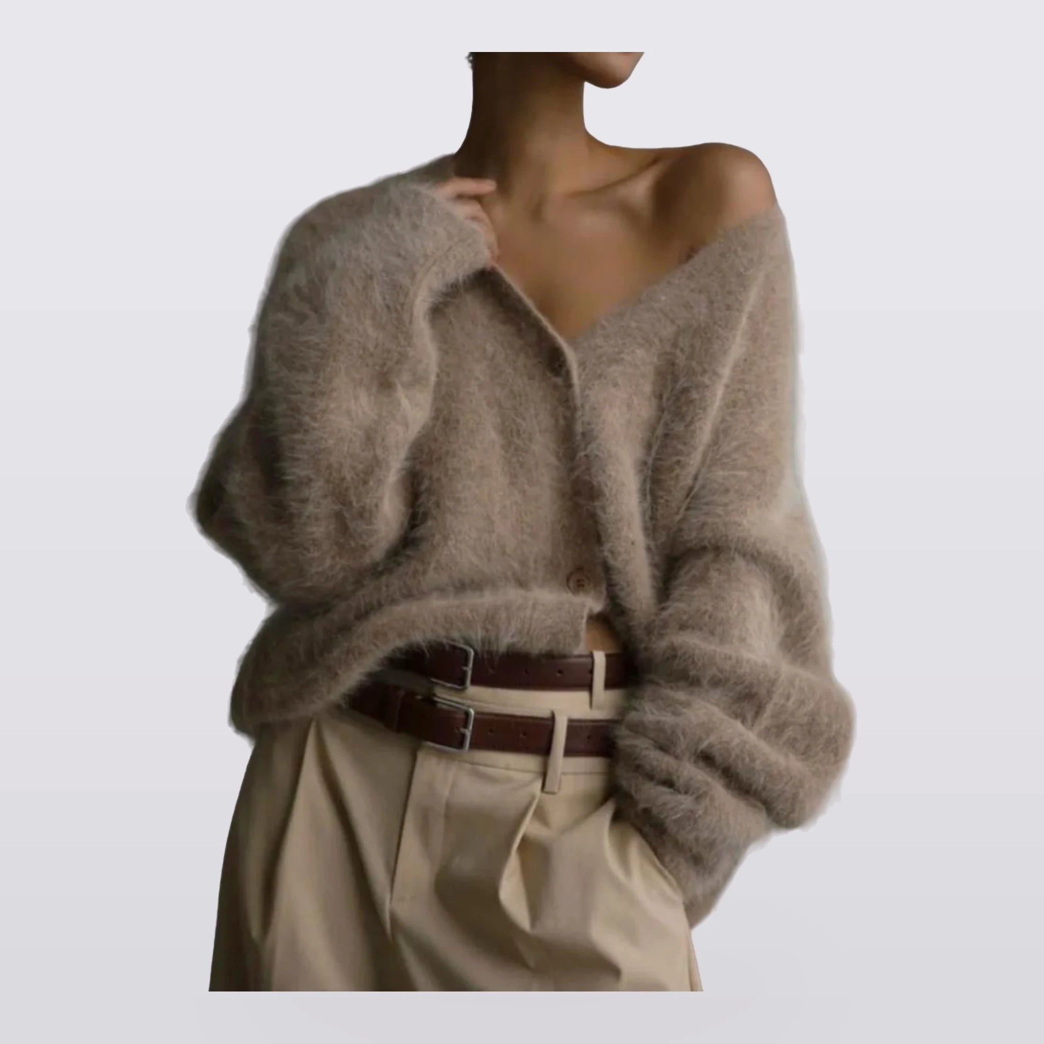 Fennwood - Brushed V-Neck Knit Cardigan