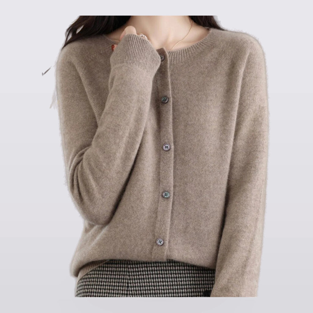 Marlow - Round-Neck Button-Front Cardigan