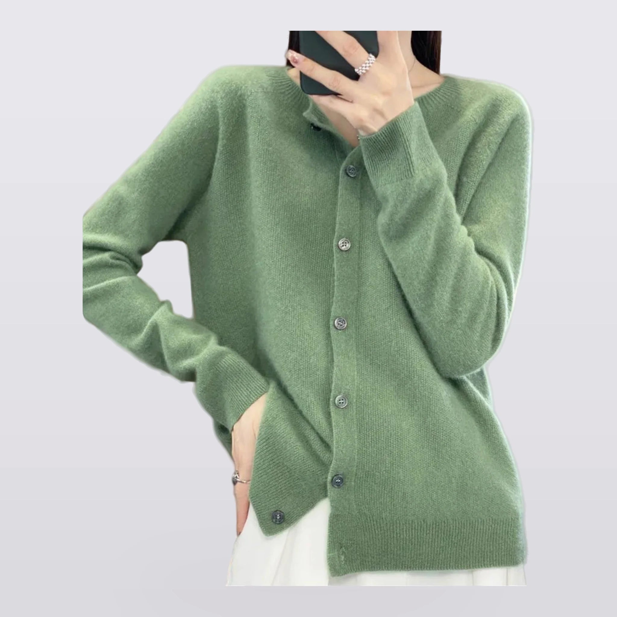 Marlow - Round-Neck Button-Front Cardigan