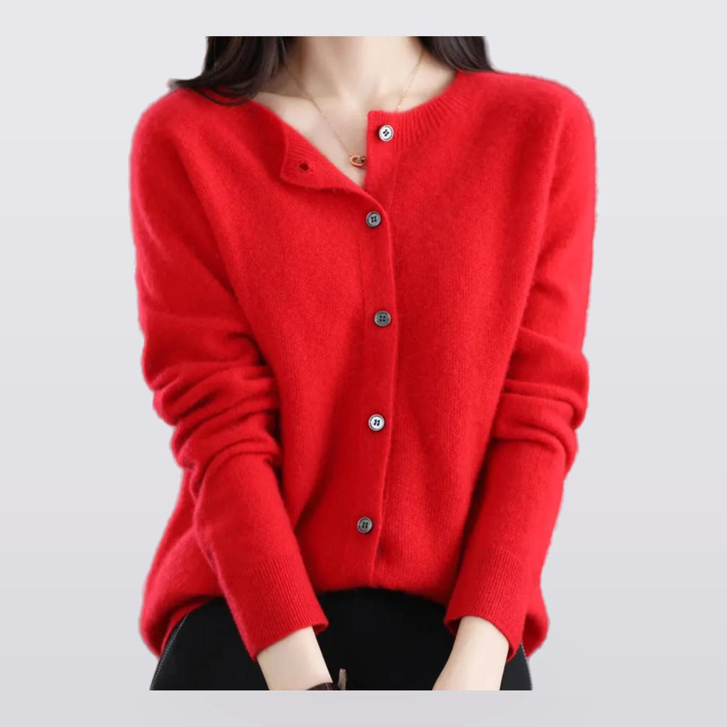 Marlow - Round-Neck Button-Front Cardigan