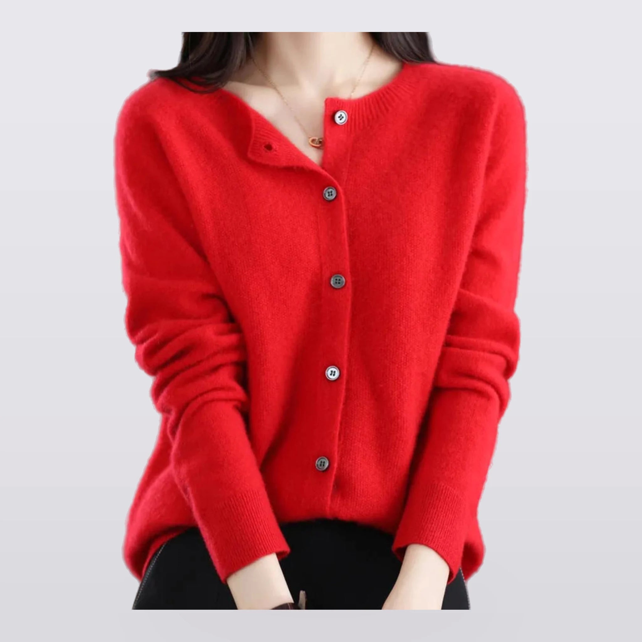 Marlow - Round-Neck Button-Front Cardigan