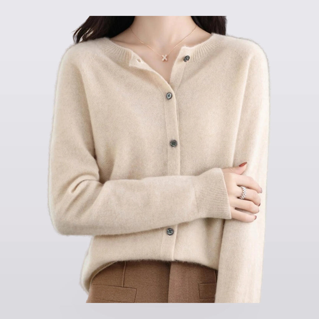 Marlow - Round-Neck Button-Front Cardigan