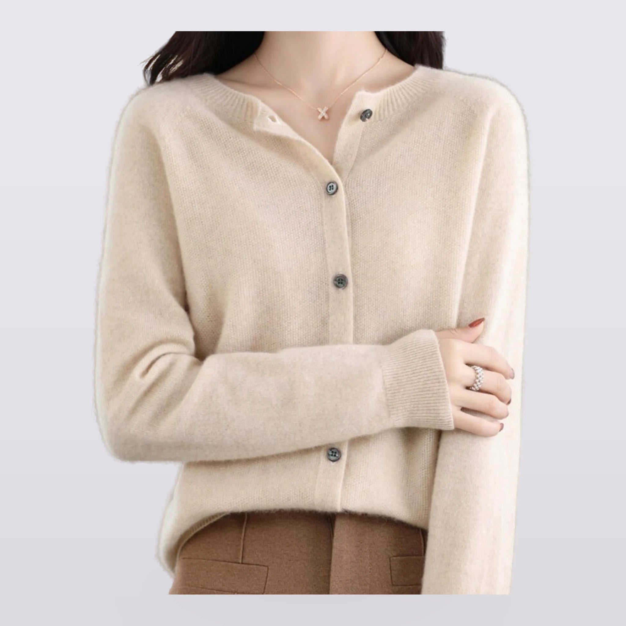 Marlow - Round-Neck Button-Front Cardigan