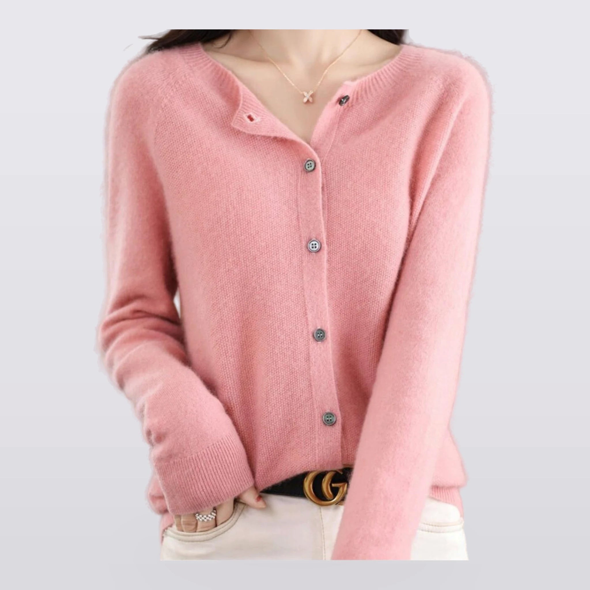 Marlow - Round-Neck Button-Front Cardigan