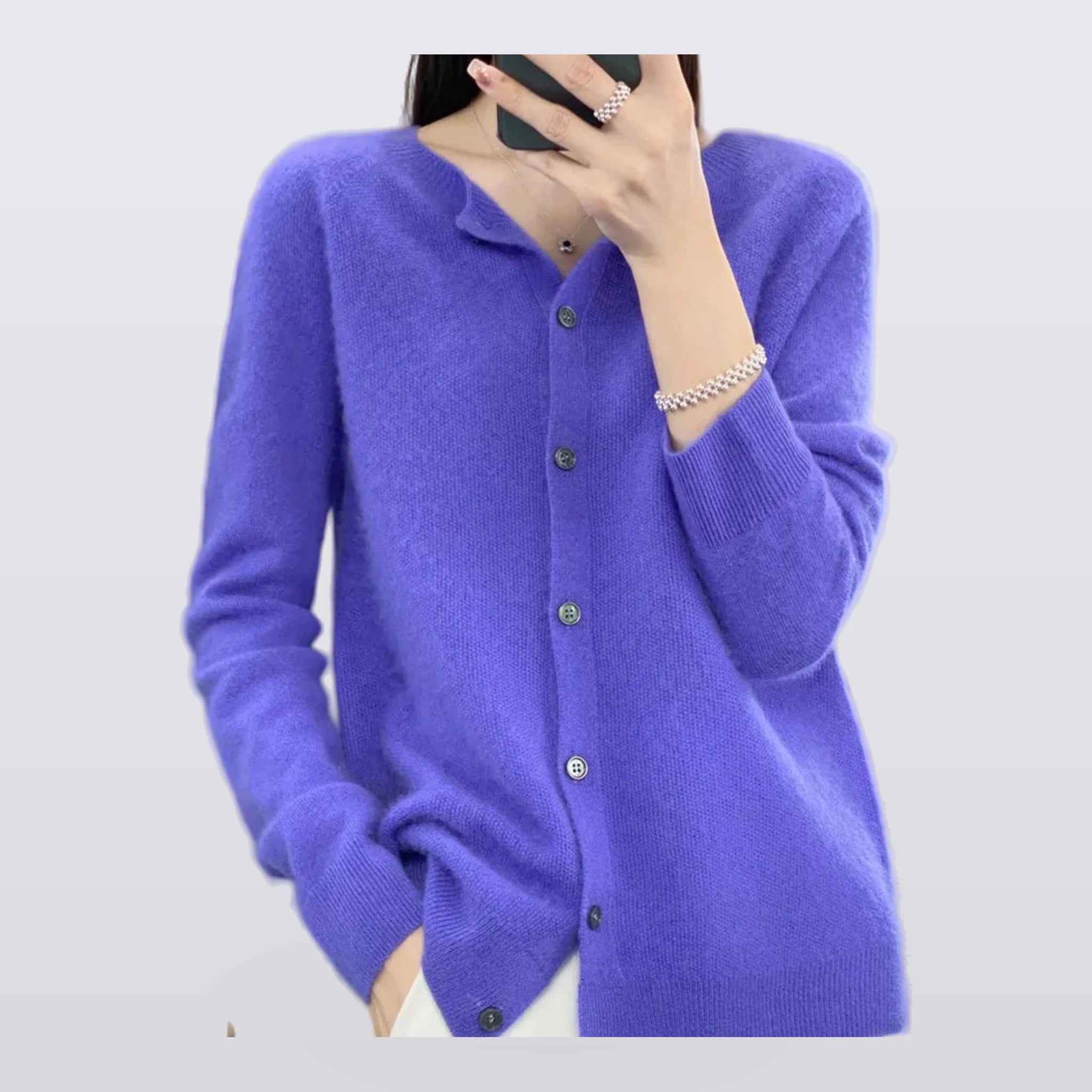 Marlow - Round-Neck Button-Front Cardigan