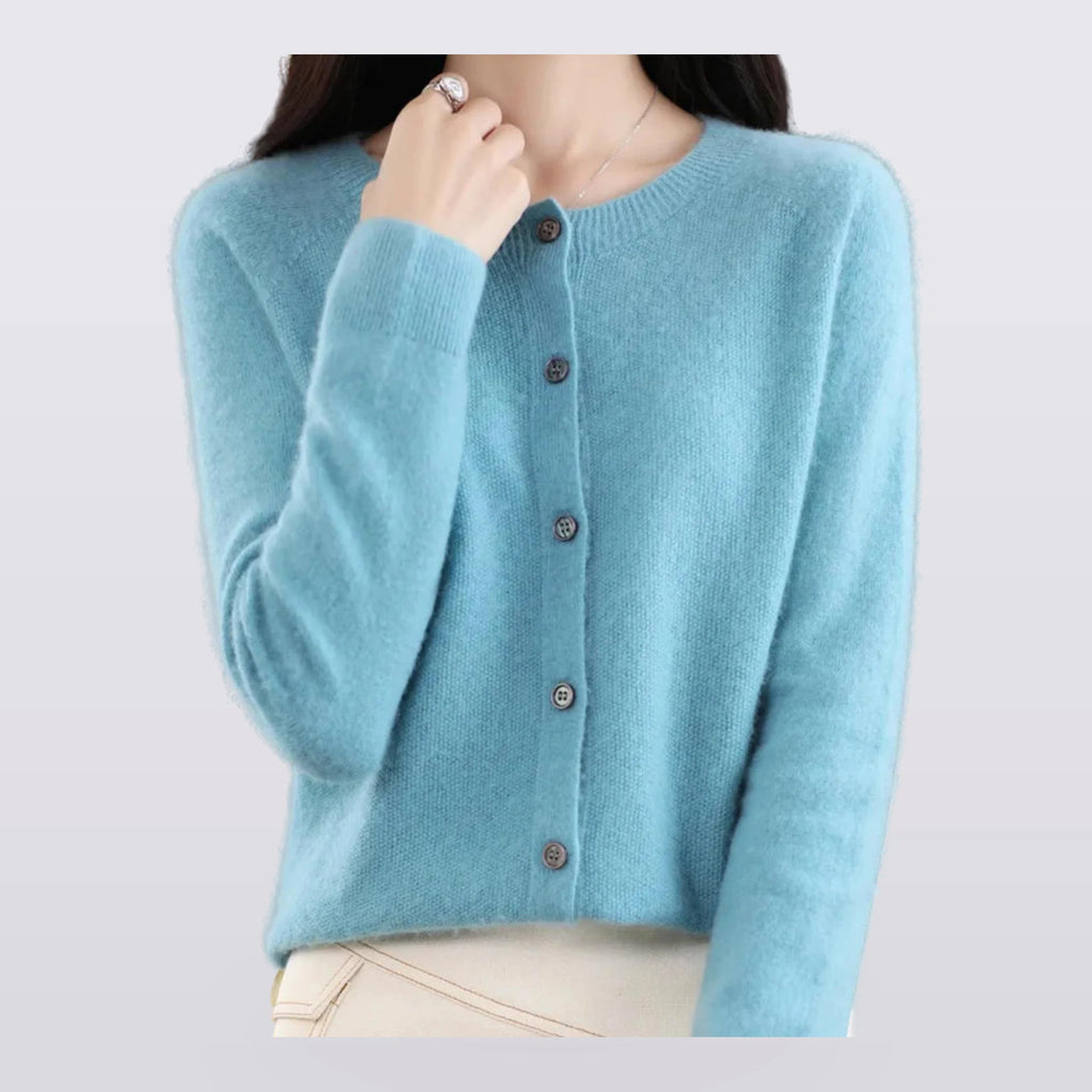 Marlow - Round-Neck Button-Front Cardigan