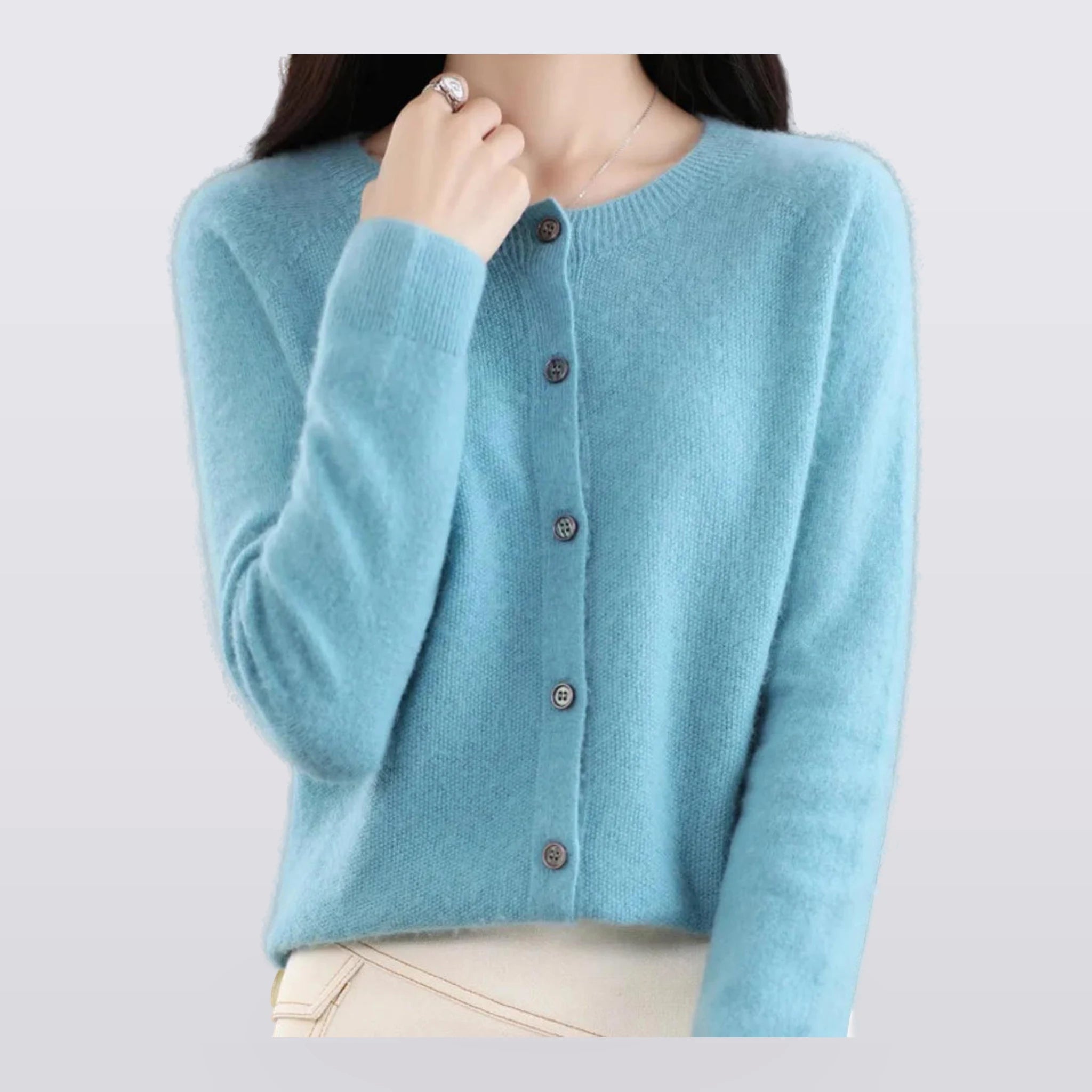 Marlow - Round-Neck Button-Front Cardigan