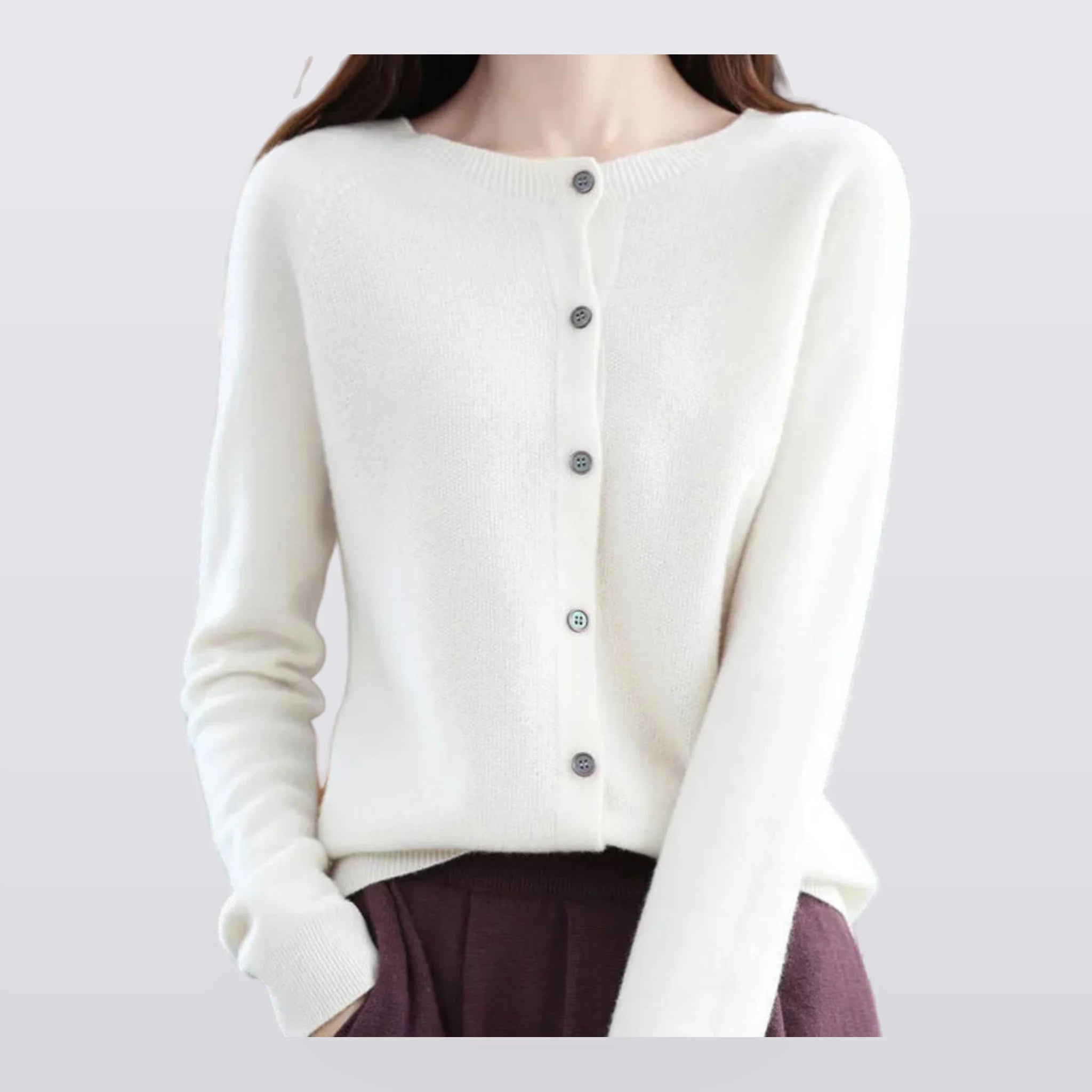 Marlow - Round-Neck Button-Front Cardigan