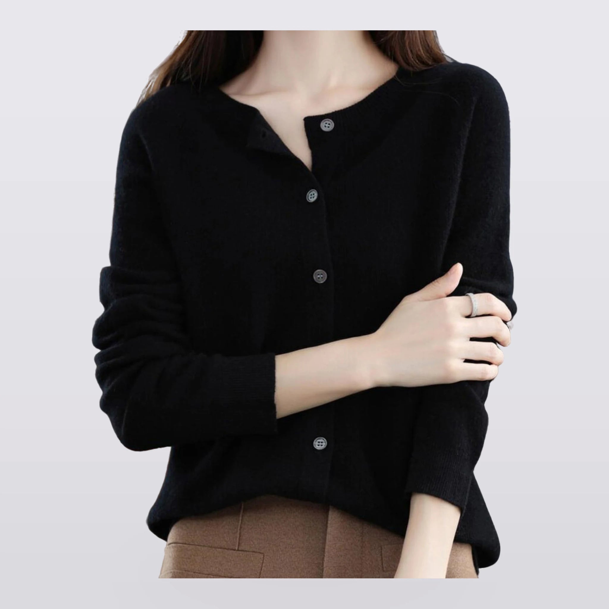 Marlow - Round-Neck Button-Front Cardigan
