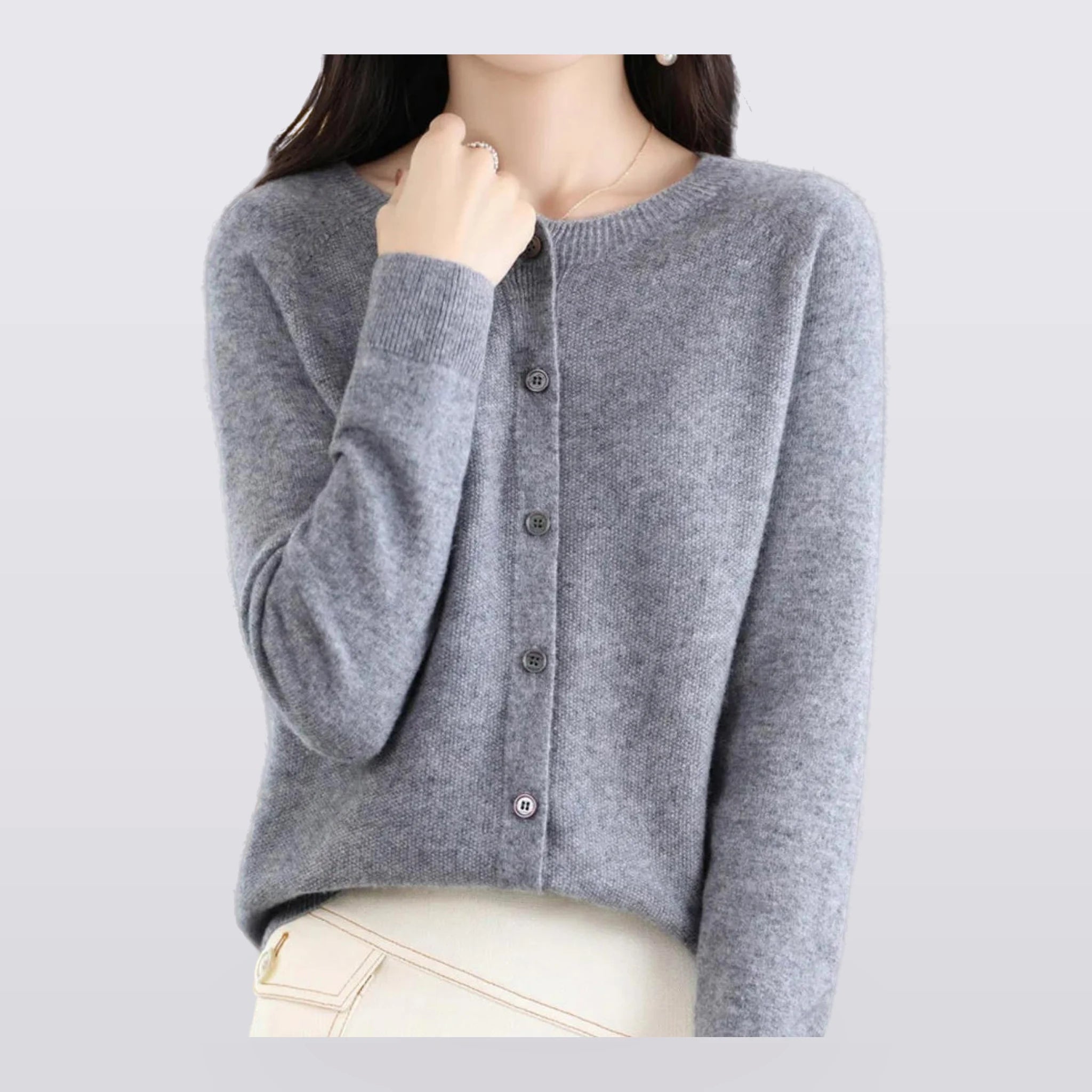 Marlow - Round-Neck Button-Front Cardigan