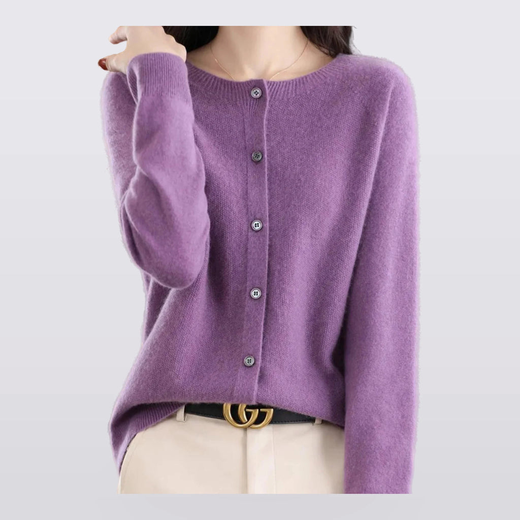 Marlow - Round-Neck Button-Front Cardigan