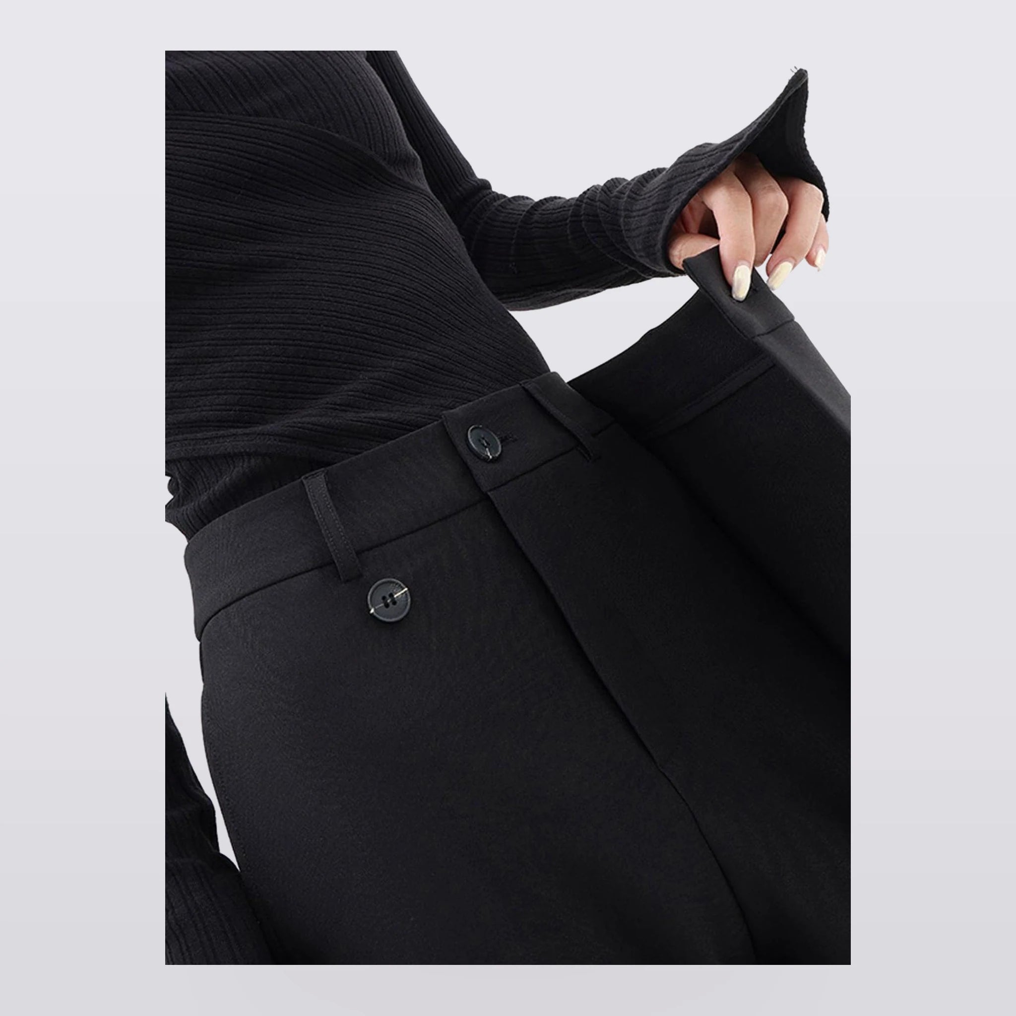 Ravella - Asymmetric Wrap-Front Wide-Leg Pants