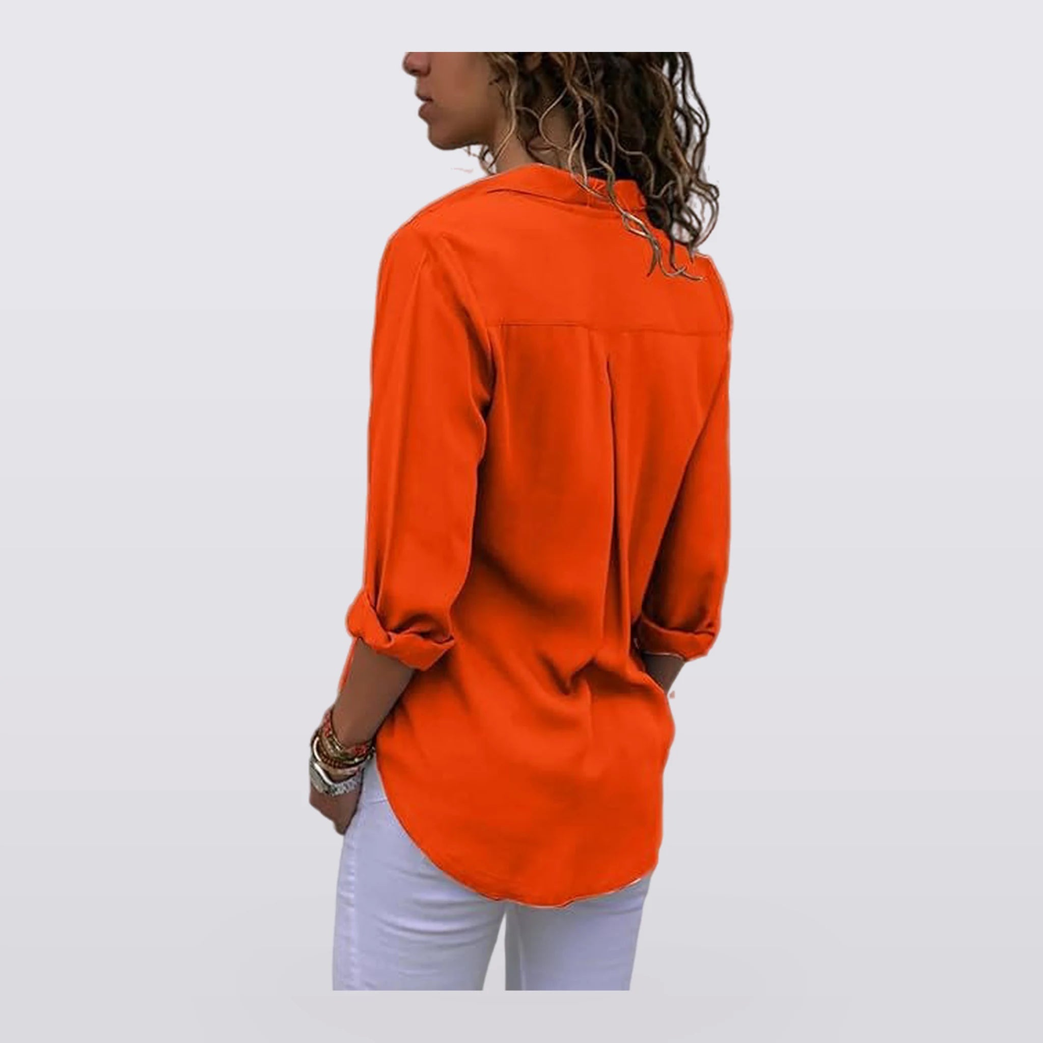 Solene - Draped Button-Front Blouse