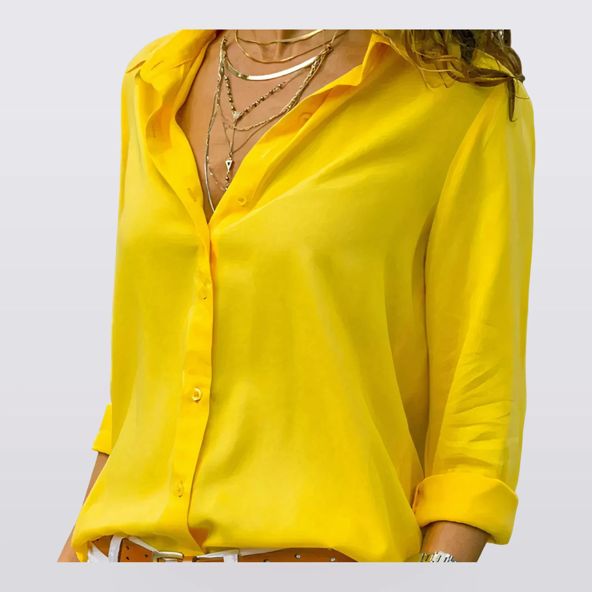 Solene - Draped Button-Front Blouse