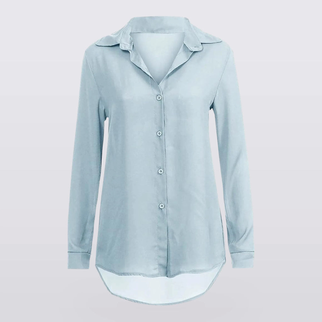 Solene - Draped Button-Front Blouse