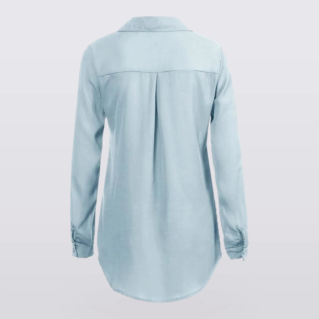 Solene - Draped Button-Front Blouse
