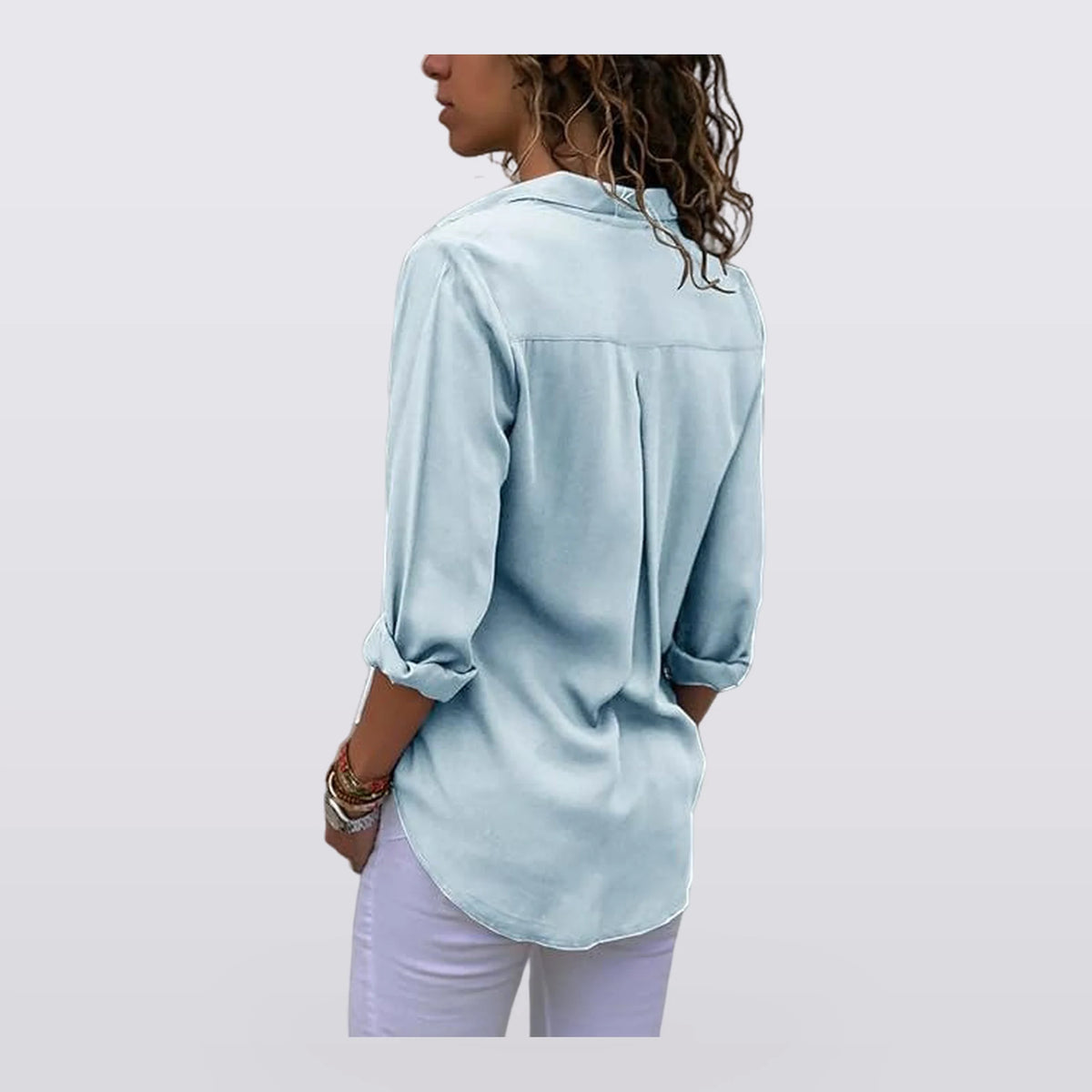 Solene - Draped Button-Front Blouse