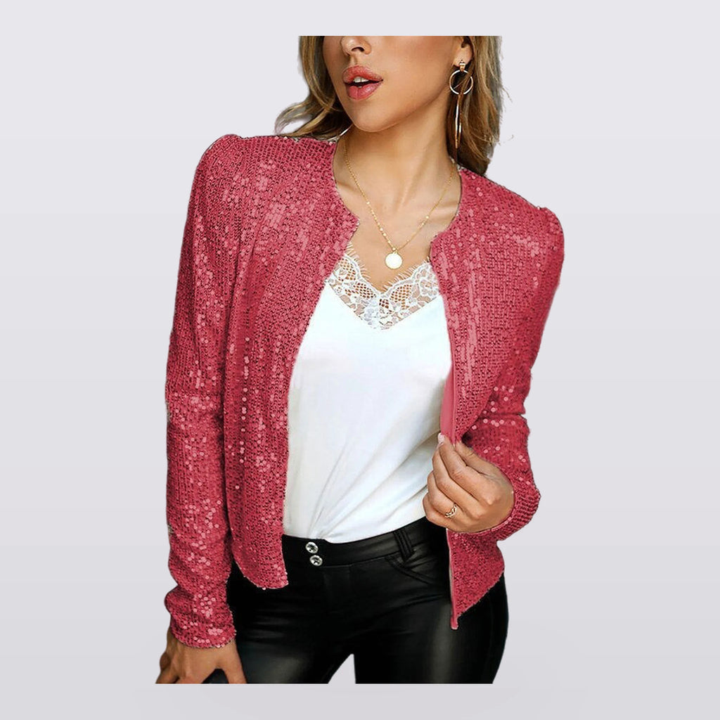 Verity - Sequin Open-Front Blazer