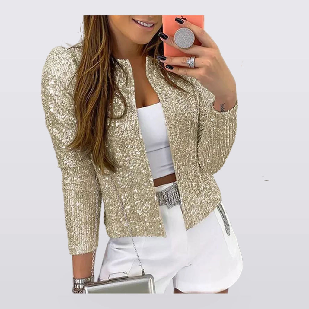 Verity - Sequin Open-Front Blazer