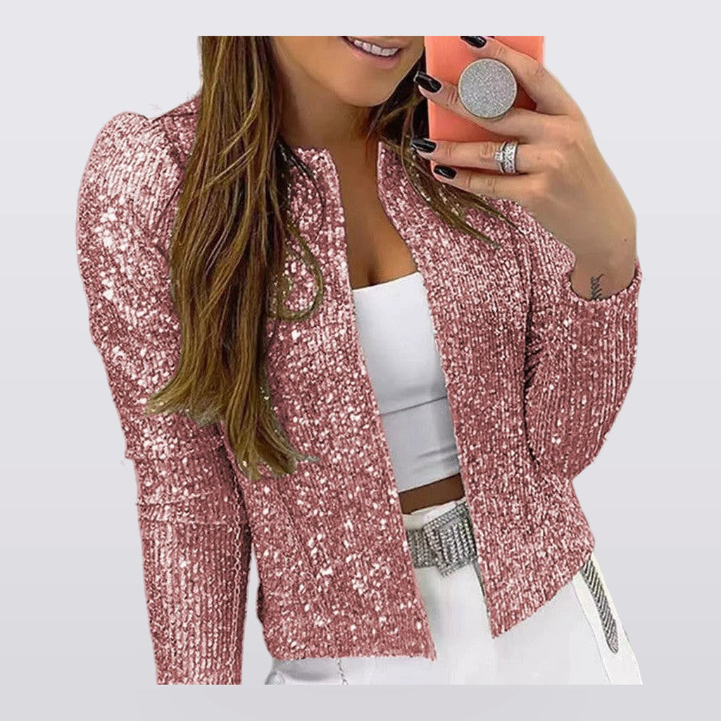 Verity - Sequin Open-Front Blazer