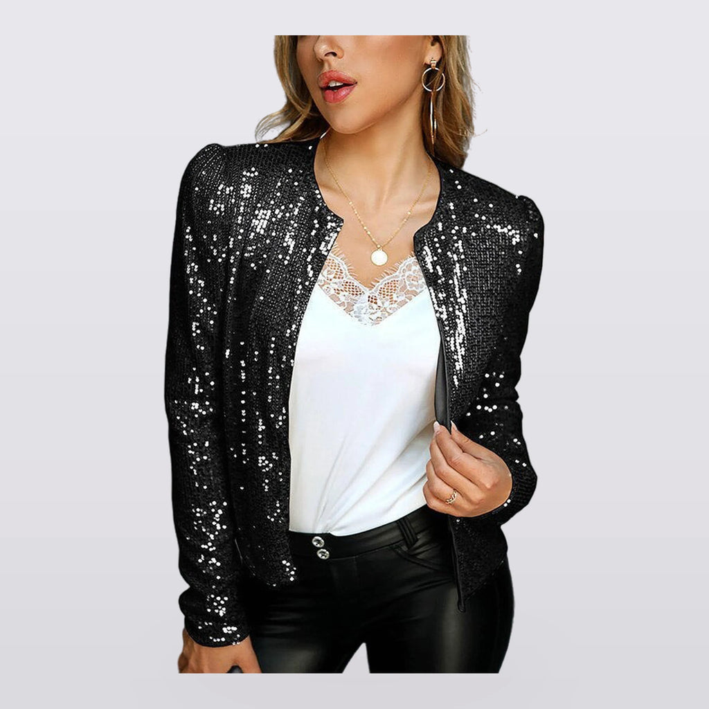 Verity - Sequin Open-Front Blazer