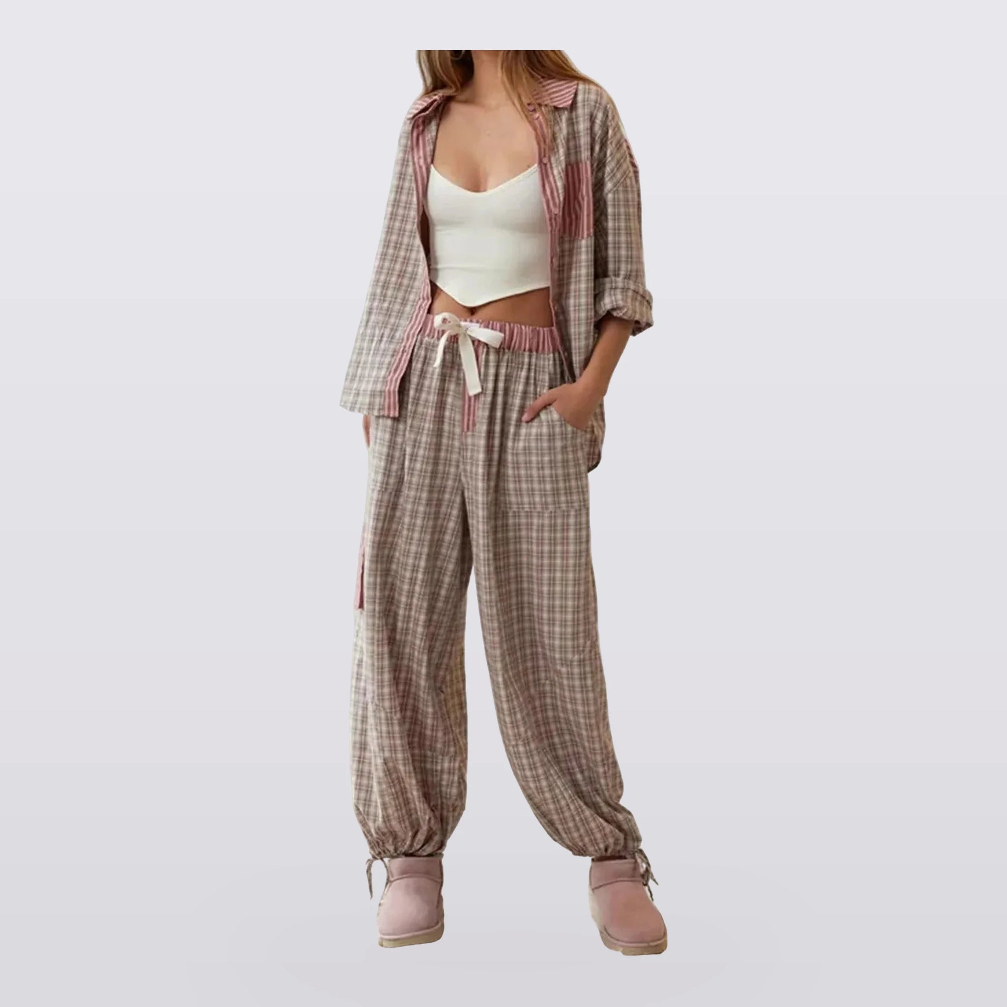 Wrenley - Two-Piece Checked Lounge Set