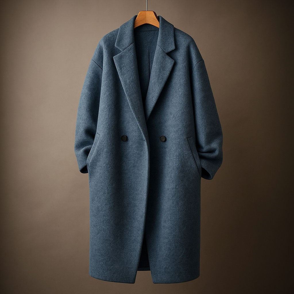 Calanthe | Women’s Longline Coat with Wide Notch Lapel