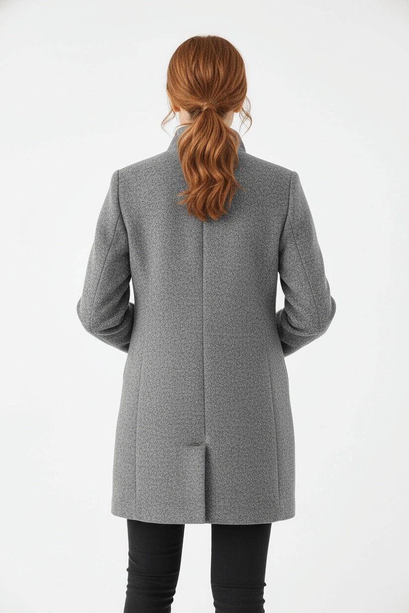 Carmela | Women’s Longline Coat with Patch Pockets