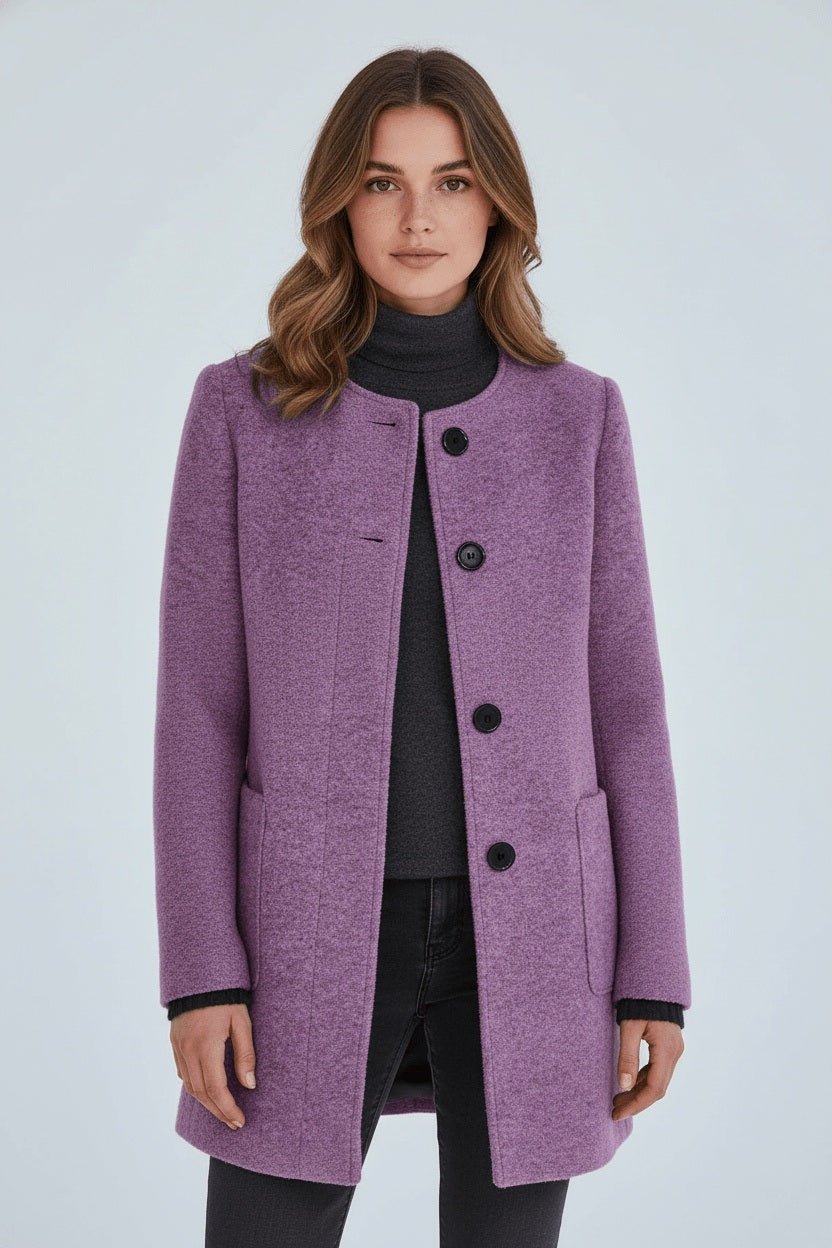 Carmela | Women’s Longline Coat with Patch Pockets