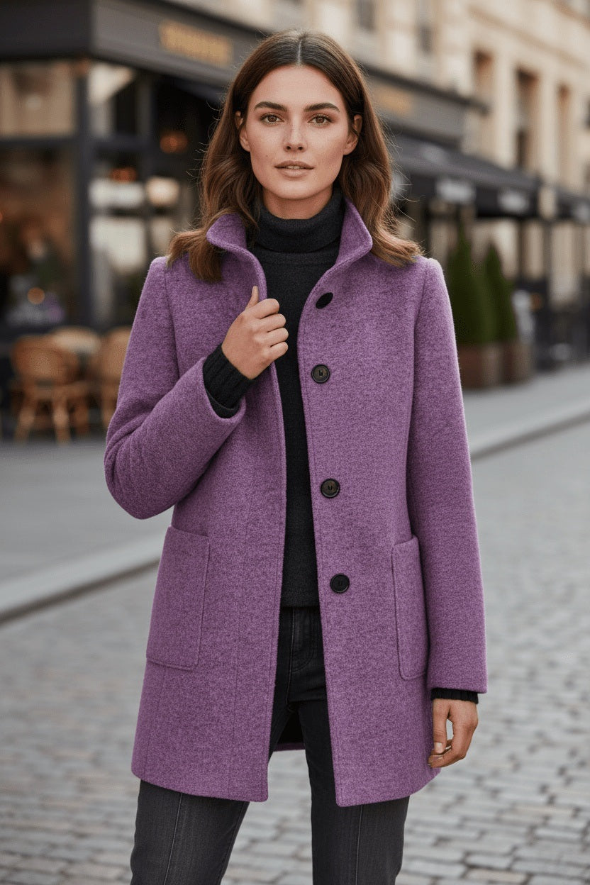 Carmela | Women’s Longline Coat with Patch Pockets