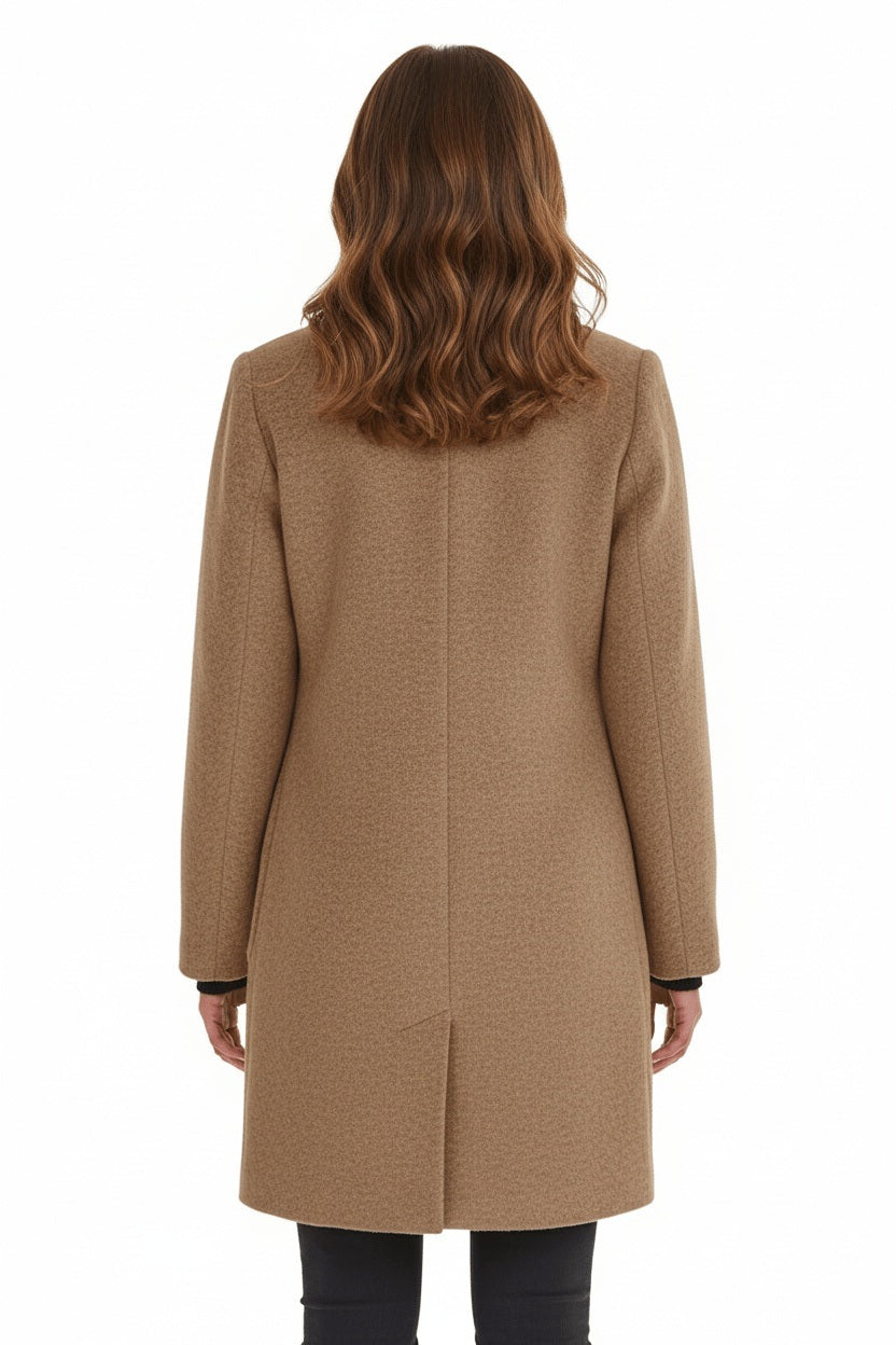 Carmela | Women’s Longline Coat with Patch Pockets