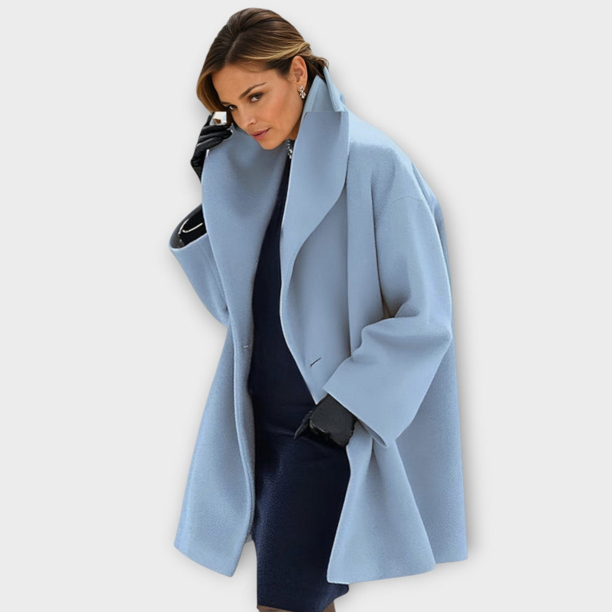 Celina | Women’s Longline Coat with Wide Collar