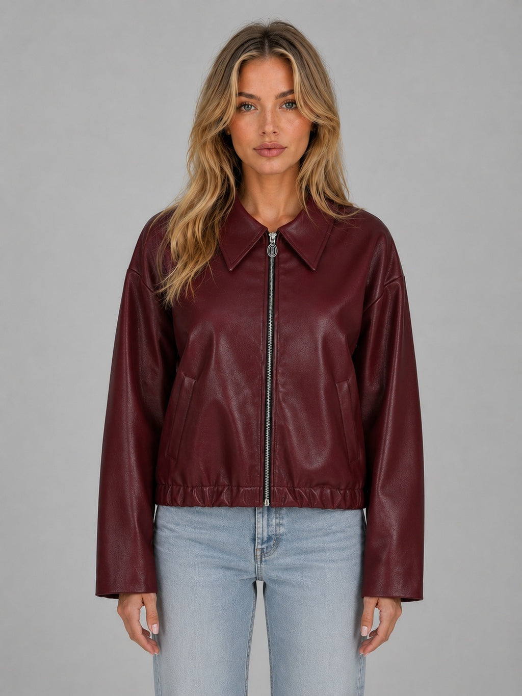 Celine | Women’s Cropped Jacket with Zip Front