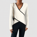 Claire - Women’s Soft-Touch V-Neck Sweater — White