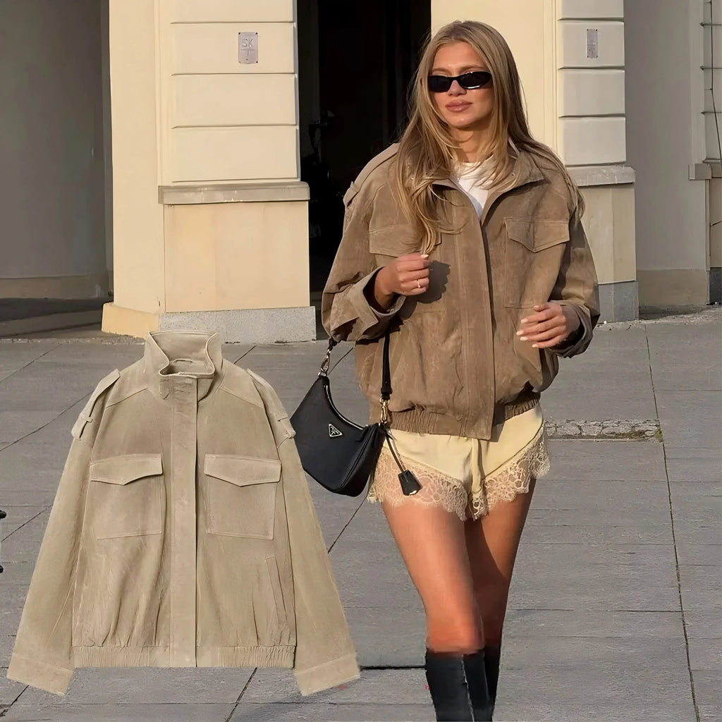 Coralyn | Women’s Bomber Jacket with Zip Front
