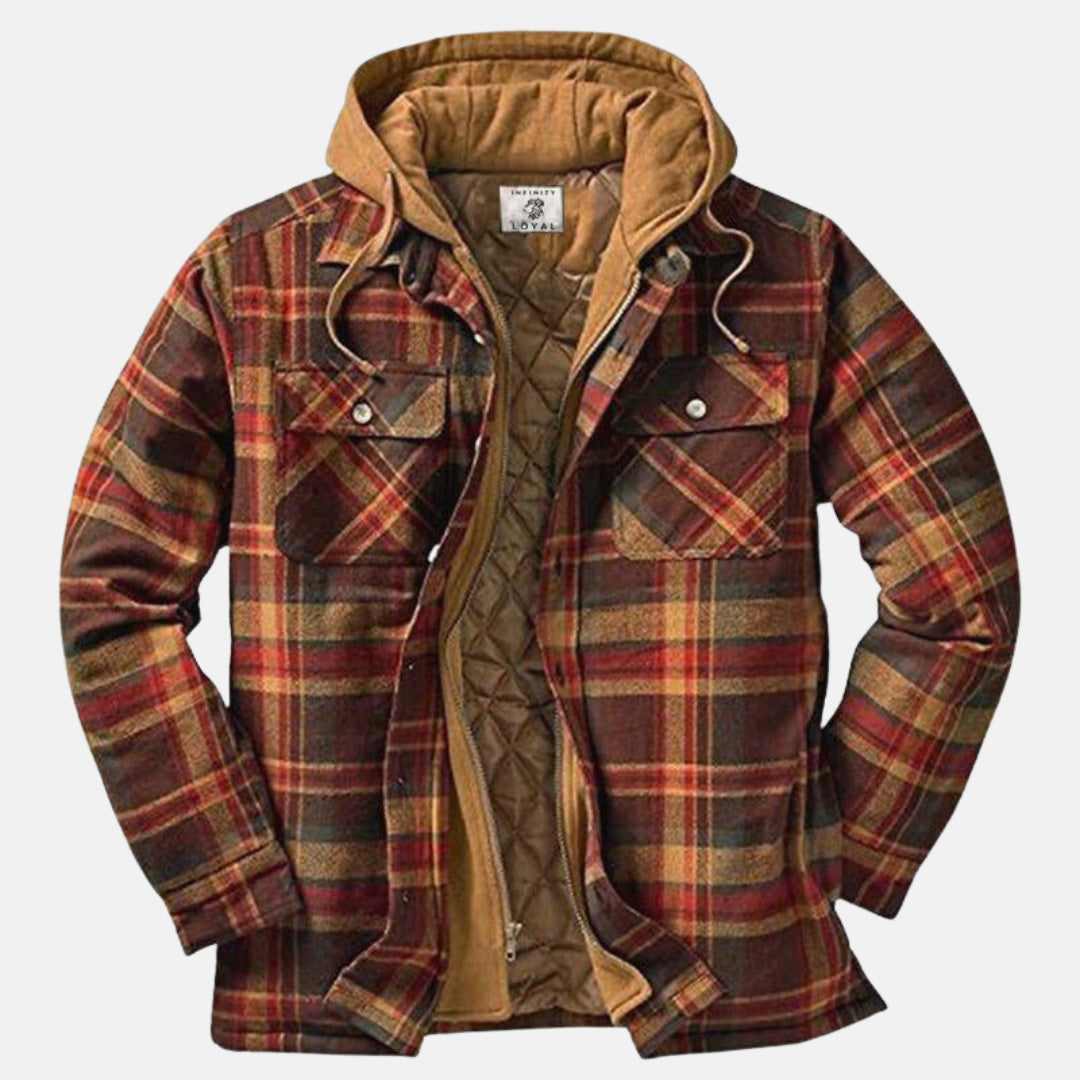 Harlan | Men’s Plaid Hooded Shirt Jacket with Quilted Lining