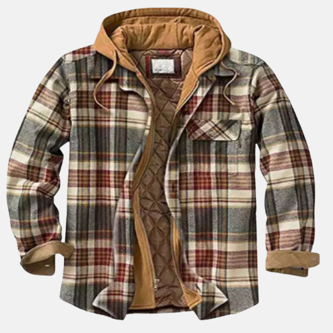 Harlan | Men’s Plaid Hooded Shirt Jacket with Quilted Lining